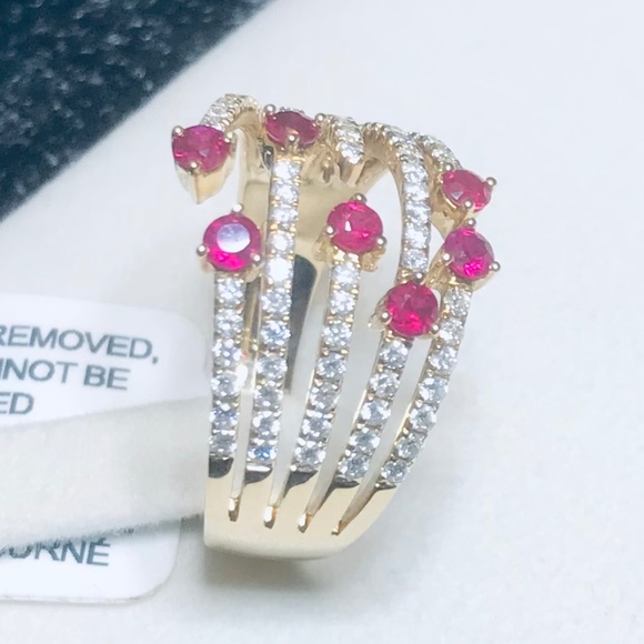 ⭐️ HOST PICK⭐️ 14K Yellow Gold Genuine Ruby & Diamond Ring - Picture 8 of 15